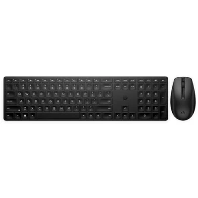 Image of HP 650 Wireless Keyboard &amp; mouse Set. 20+ customisable keys and sensitivity, months battery, multi surface use, made with 60% recycled materials. 4 batteries nano dongle included, BLACK