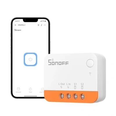 Image of No Neutral Wire Required, SONOFF ZBMINIL2 ZigBee Smart Light Switch (2 Way), Works with Alexa, SmartThings Hub, Google Home&amp;SONOFF ZBBridge P, Hub Required