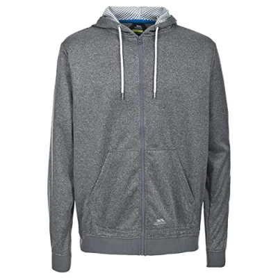 Image of Trespass Goodman, Smoke Marl, S, Warm Fleece Jacket with Hood 265gsm for Men, Small, Grey