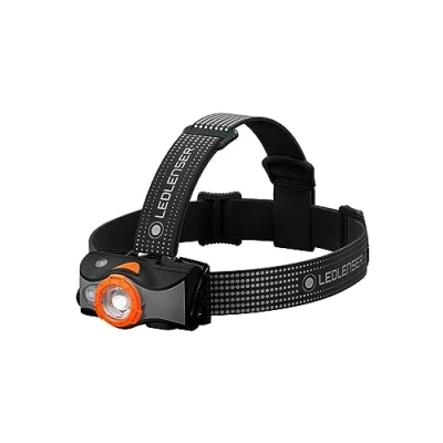 Image of Ledlenser MH7 Outdoor Headlamp LED, black/orange, rechargeable battery, 600 lumens, focusable, runtime up to 60h, red light, 2xAA useable with batteries, transportation lock