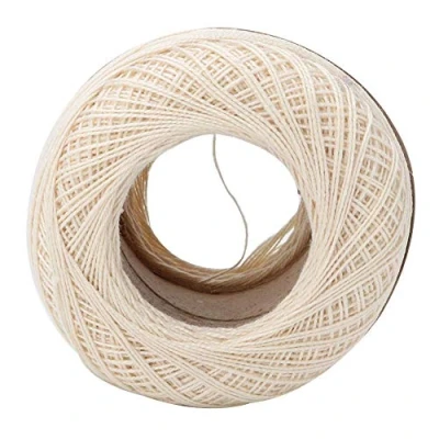 Image of Hilitand Cotton Yarn Crochet Lace Line, Hand Knitting Yarns, Embroidery Craft Fine Summer Silk Light Thin Line(6603milk White)