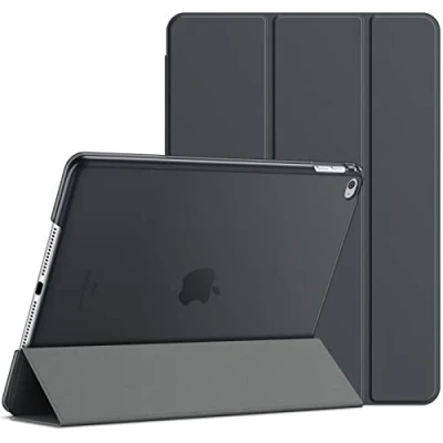 Image of JETech Case for iPad Air 2 (Not 1st Edition), Smart Cover Auto Wake/Sleep (Dark Grey)