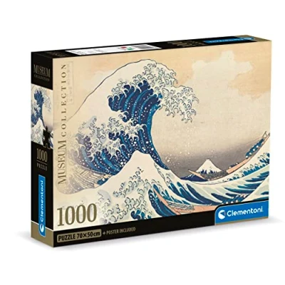 Image of Clementoni 39707 Collection Museum The Great Wave of Hok. 1000 Pieces Adult Art, Puzzle Pictures, Famous Paintings, Made in Italy, Multicoloured