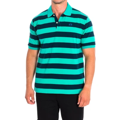 Image of La Martina Mens Short Sleeve Polo TMP327 JS314 man Green Cotton Size X Large