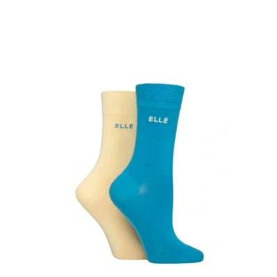 Image of Elle Ladies Bamboo Fibre Socks Soft, Breathable &amp; Cooling Plain in a Multipack of 2 Pairs Sizes 4 8 Storm