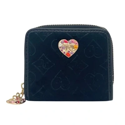 Image of Juicy Couture Women&#039;s Small Zip Around Wallet, Glitz Out Babe Liquorice Velour