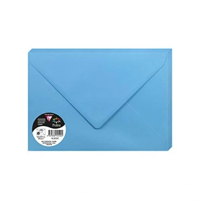 Image of Clairefontaine Ref 5552C Pollen Envelopes (Pack of 20) C5 Sized, 120gsm Paper, Gummed Seal, Inkjet &amp; Laser Printer Compatible, Acid Free Intensive Blue