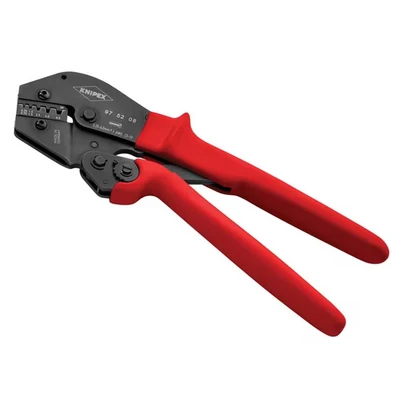 Image of Knipex Crimping Pliers for two hand operation burnished, with non slip plastic grips 250 mm 97 52 08