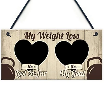 Image of RED OCEAN Weight Loss Countdown Chalkboard Sign Watcher Slimming World Diet Plaque Gift For Friend Family