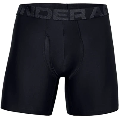 Image of Under Armour Mens Tech 6in (2 Pack) Boxers Black XS