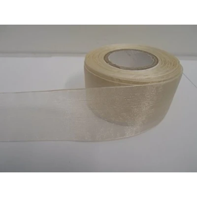 Image of 2 metres of 40mm Cream Sheer Organza Ribbon Double Sided 40 mm 4cm