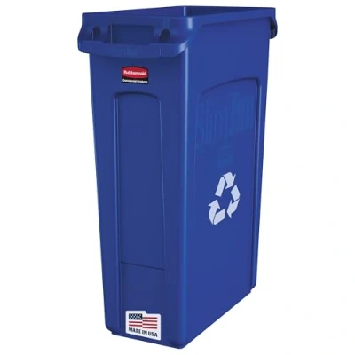 Image of Rubbermaid Slim Jim Venting Channel Container 87 Litre FG354007BLUE