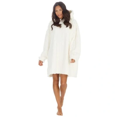 Image of Undercover Adults Oversized Sherpa Cable Fleece Hoodie 34B2019 Cream