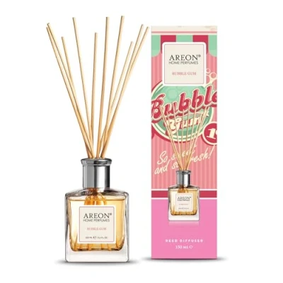 Image of Areon Reed Diffuser/Bubble Gum / 150ml 1 Pack/Perfume for Home or Office Long Lasting Aroma Stick Kit Diffuser