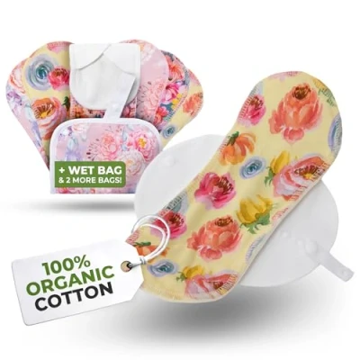 Image of EcoComfort Organic Cotton Reusable Panty Liners for Women &amp; Teens (Small, 7 Pack); High Temp Washable Cloth Liners; Stay Fresh Dry, Daily Vaginal Discharge Only; 100% Breathable (no PUL)