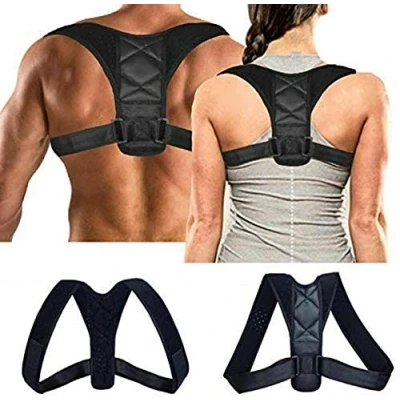 Image of Straightener Back Corrector Posture Corrector,upper Shoulder Support Brace Belts,slouch For Women Man Pain Relief Maintaining Right Black (Black, Medium)