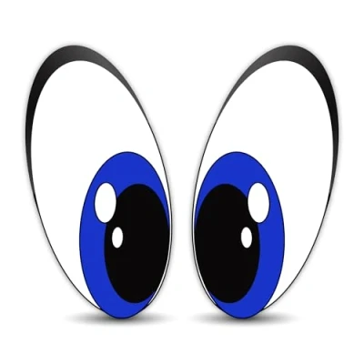 Image of SkinoEu® 2 x Vinyl Self Adhesive Stickers Cartoon Funny Blue Eyes Laptop iPad Car Window Auto Moto Motorcycle Helmet Bike Skate Truck Racing Tuning B 74
