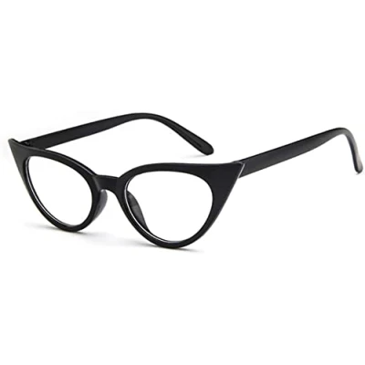 Image of TECH LINE DIRECT 2022 Black Womens Hot Fashion Clear Lense Nerd Geek Glasses Retro Cat Eye Style VTG 50s/60s