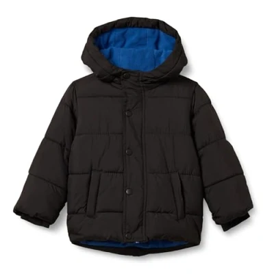Image of Amazon Essentials Boys&#039; Heavyweight Hooded Puffer Jacket, Black, 11 12 Years