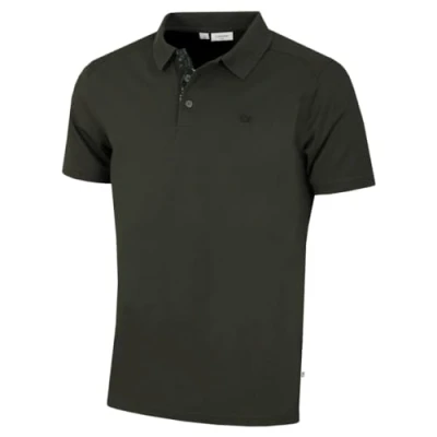 Image of Calvin Klein Mens Campus Camo Golf Polo Shirt Hunter Green XXL