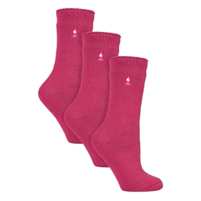 Image of Heat Holders Womens 3 Pack Multipack Ladies Insulated Thermal Socks for Winter Pink Size UK 4 6.5