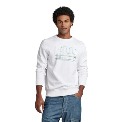 Image of G STAR RAW Men&#039;s RAW. Sweater, White (white D23124 B782 110), XL