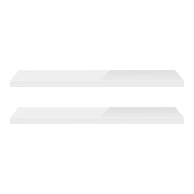 Image of eSituro Floating Shelf, Wall White High Gloss Mounted Storage Shelf for Bedroom/Living Room/Kitchen/Bathroom/Hallway, W110xD22.9xT3.8 cm