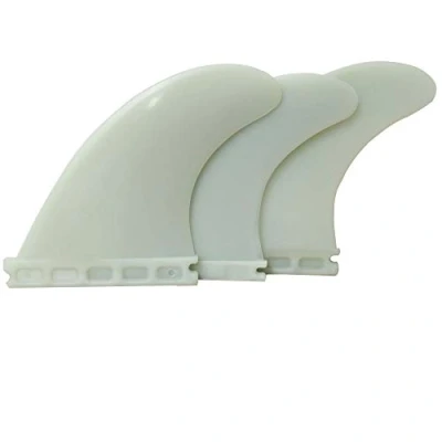 Image of UPSURF Surfing Fins Fiberglass Surfboard Single Tab Style G5 Tri Fin Thruster Set (Whtie, FUT G5)