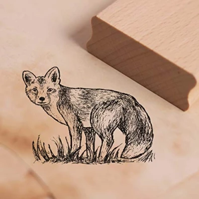 Image of Stamp Fox on the Meadow Design Approx. 38 x 28 mm