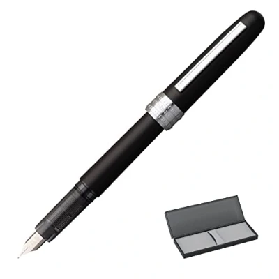 Image of PLATINUM Plaisir PGB1500#1 Fountain Pen/Nib Size F Fine/Black Mist/Handmade/with Gift Box/Fountain Pen