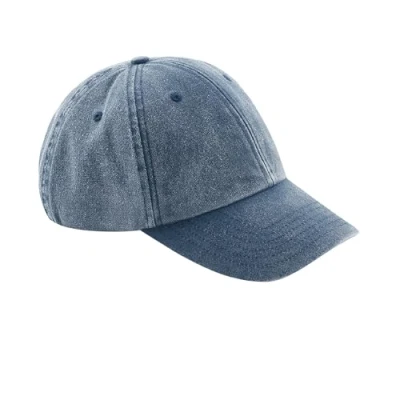 Image of Beechfield Unisex Low Profile Vintage Denim Look Cap (Pack of 2) (One Size) (Vintage Denim)