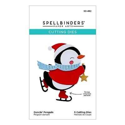 Image of Spellbinders Dancin&#039; Penguin Etched Dies from The Christmas Collection