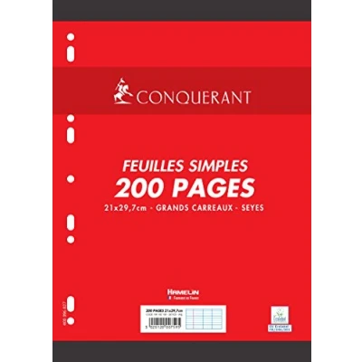 Image of Conquérant Punched Double Sided Paper A4 Seyès F. simples