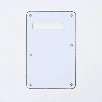 Image of Musiclily 6 Hole Strat Back Plate Tremolo Spring Cover for Fender USA/Mexican Standard Stratocaster Modern Style Electric Guitar, 3Ply White