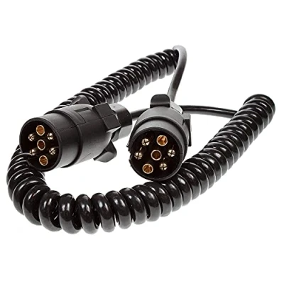 Image of Maypole 7 Pin 2.5m 2x7 Plugs &amp; Core Curly Connecting Lead