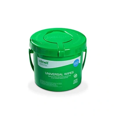 Image of Clinell Universal Cleaning and Disinfectant Wipes for Surfaces Pack of 4 Buckets 225 per (900 Wipes) Multi Purpose Wipes, Kills 99.99% Germs, Quick Action