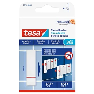 Image of Tesa 77761 00001 00 Adhesive Strips for Tiles and Metal (3 kg)