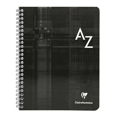 Image of Clairefontaine Ref 8948C Wirebound Index Book 170 x 220mm in Size, Séyès Rulings, 90gsm Brushed Vellum Paper, Laminated Cover Random Colour