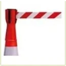 Image of Traffic Safety Cone Topper Retractable Barrier Warning Red And White Tape