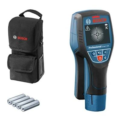 Image of Bosch Professional Wall Scanner D tect 120 (4 x AA Batteries, max. Detection Depth Plastic Pipes/Wooden Studs/Live Cable/Magnetic Metal/Non Magnetic Metal: 60/38/60/120/120 mm, Protective Bag), Blue