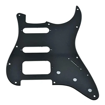 Image of Dopro 11 Hole Strat HSS Guitar Pickguard 3 Screw Humbucking Pickup Mount for American FD Stratocaster Matte Black