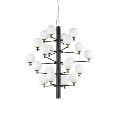 Image of Copernico 20 Light Multi Arm Ceiling Pendant Black, G9
