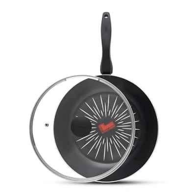 Image of Tower T800308 SmartStart Forged 28cm Aluminium Multi Pan &amp; Lid with Easy Clean Aeroglide Non Stick, 8X Stronger, Induction Compatible, Oven Safe, Long Lasting, PFOA Free