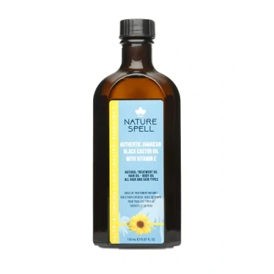 Image of Nature Spell Authentic Jamaican Black Castor Oil with Vitamin E For Hair &amp; Body 150 ml JBCO All Types Natural Growth Strengthen Roots Treat Dry and Damaged