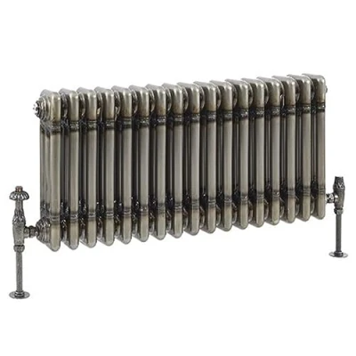 Image of Milano Windsor Raw Metal Cast Iron Style Horizontal Triple Column Radiator 300mm x 785mm