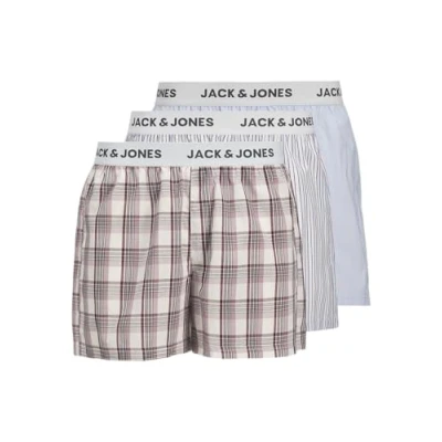 Image of Jack &amp; Jones Jacalvin 3 PACK Boxer shorts, Men&#039;s, Size: Small, Skyway/cloud dancer