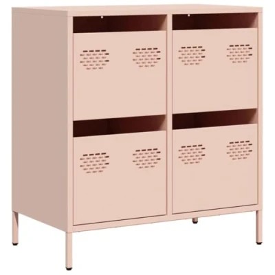 Image of vidaXL Sideboard/Storage Cabinet Pink Cold Rolled Steel, Modern Style, 68x39x73.5 cm for Bedrooms/Living Rooms/Offices