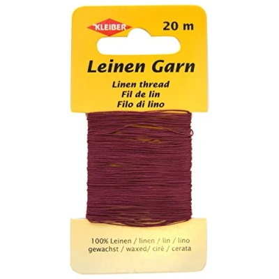 Image of Kleiber Linen Thread, Burgundy, 11.8x6.2x0.4 cm