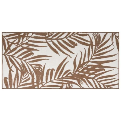 Image of vidaXL Outdoor Rug Brown and White 80x150 cm Reversible Design