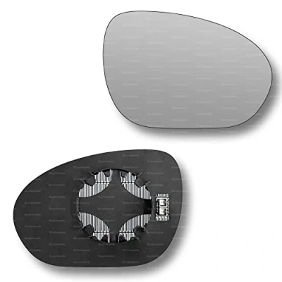 Image of Less4spares Replacement Wing Mirror Glass Right Compatible with Nissan Juke 2011 2014 CLIP ON Driver Off side Heated Convex